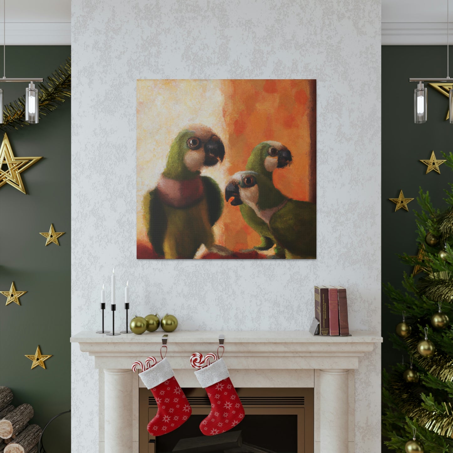 Parrots Take Flight - Canvas