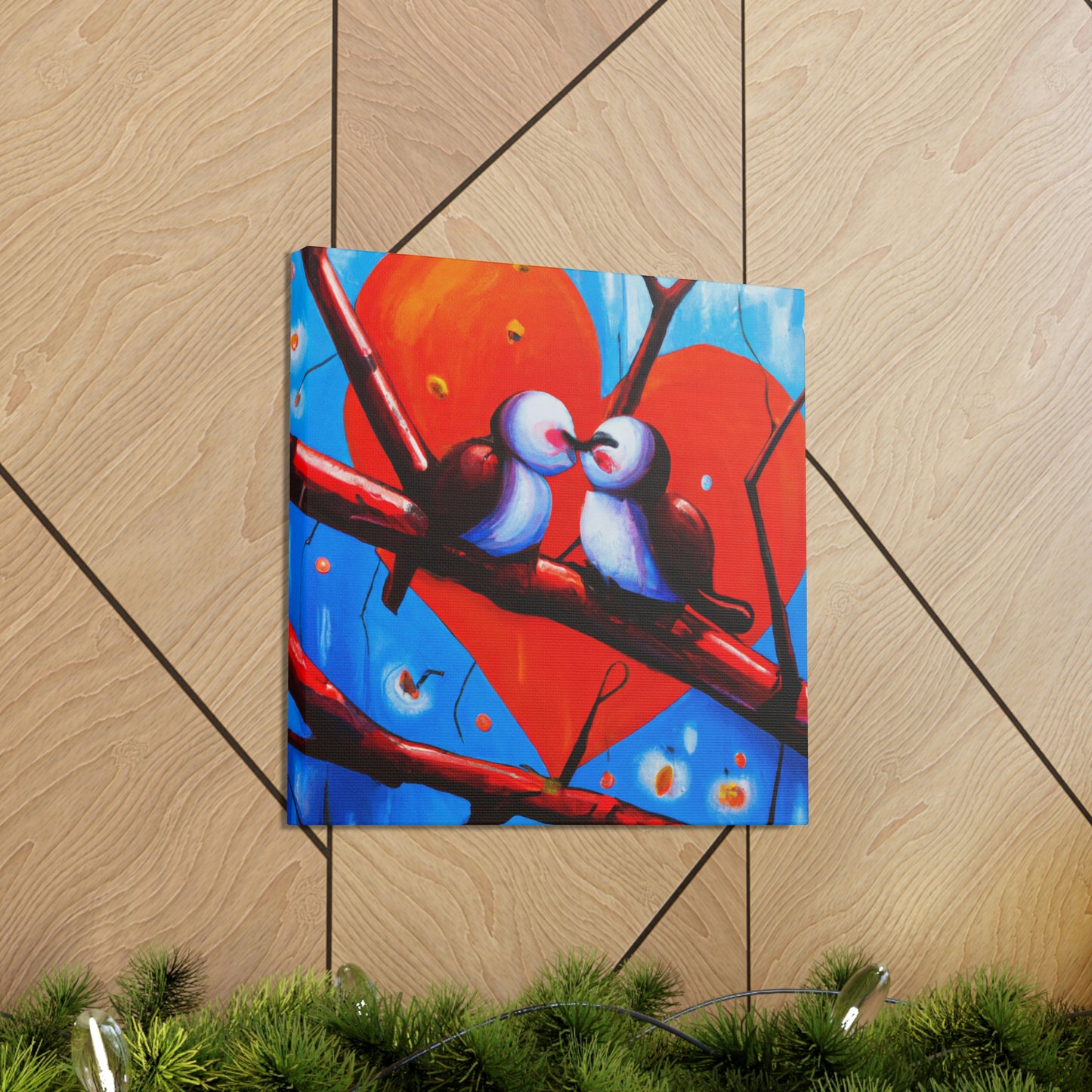 Love Birds in Bloom - Canvas