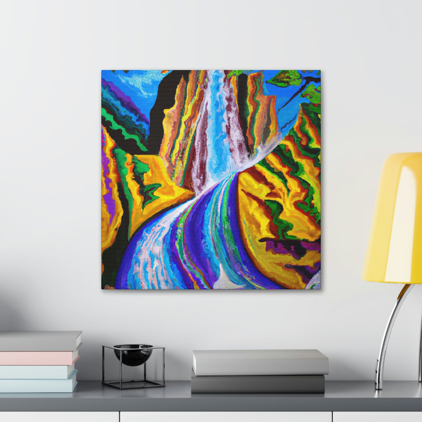 Waterfall in Expressionism - Canvas