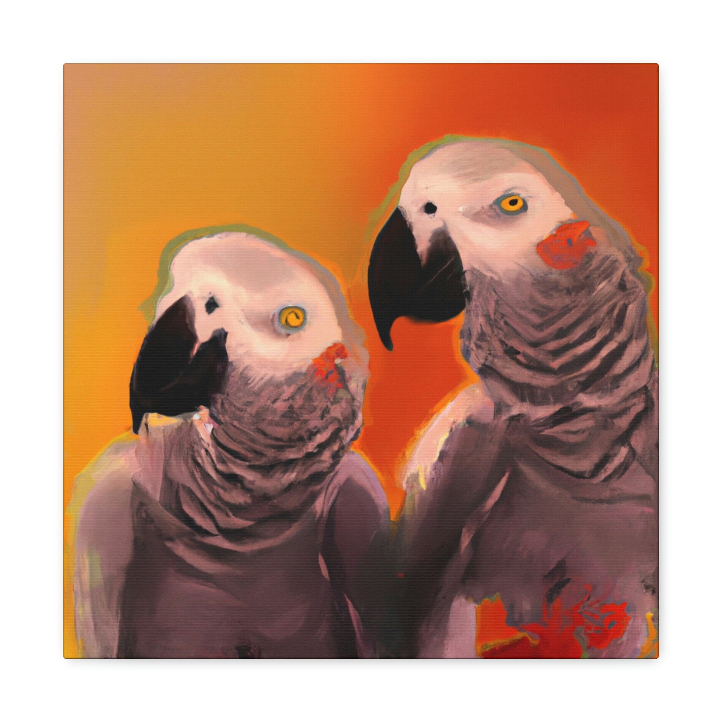 "African Greys Abound" - Canvas