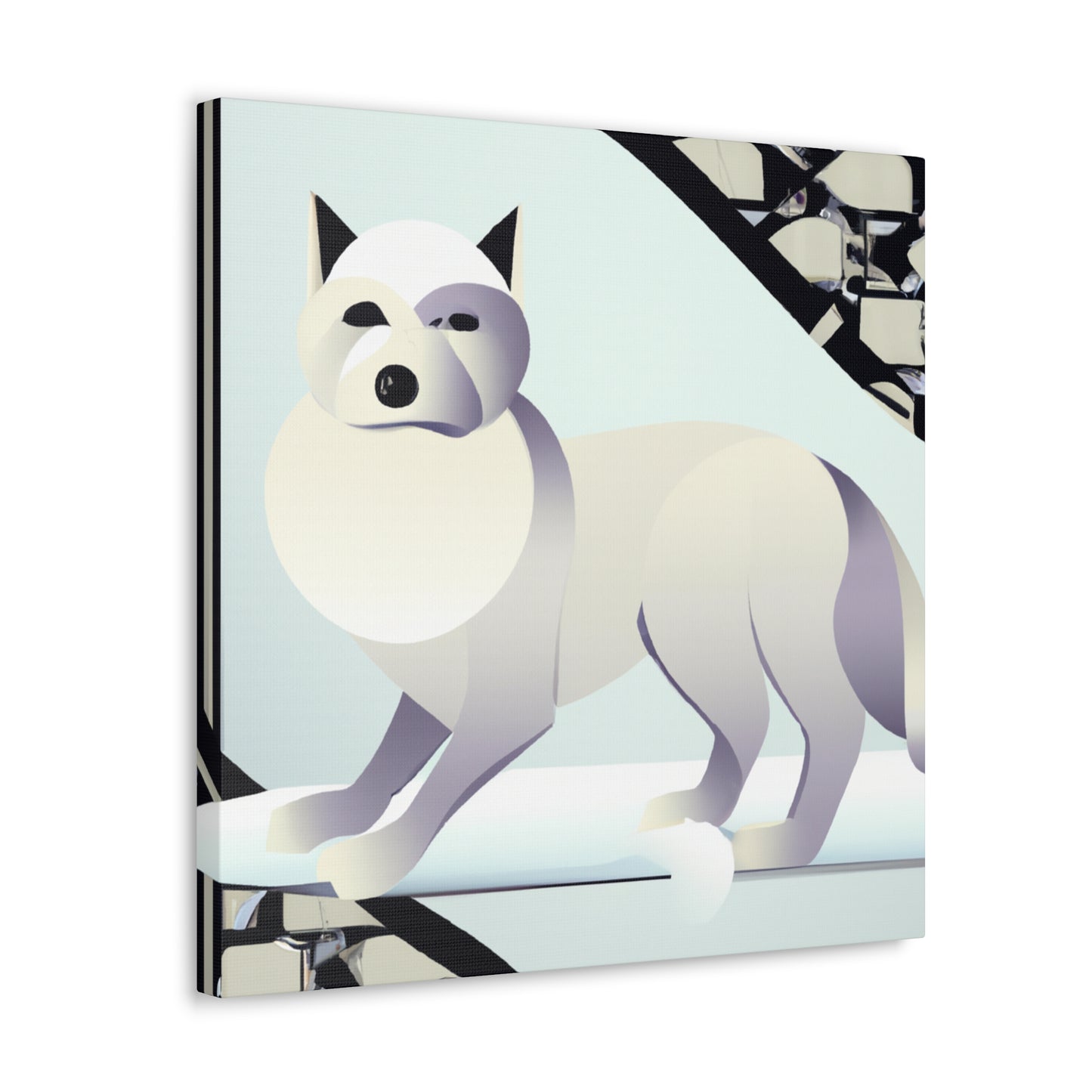 Frosty Art Deco Fox - Canvas