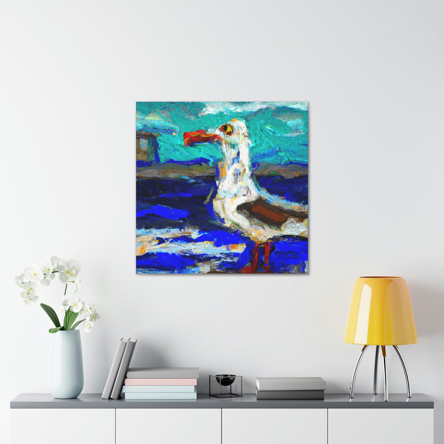 "Seagulls on the Beach" - Canvas