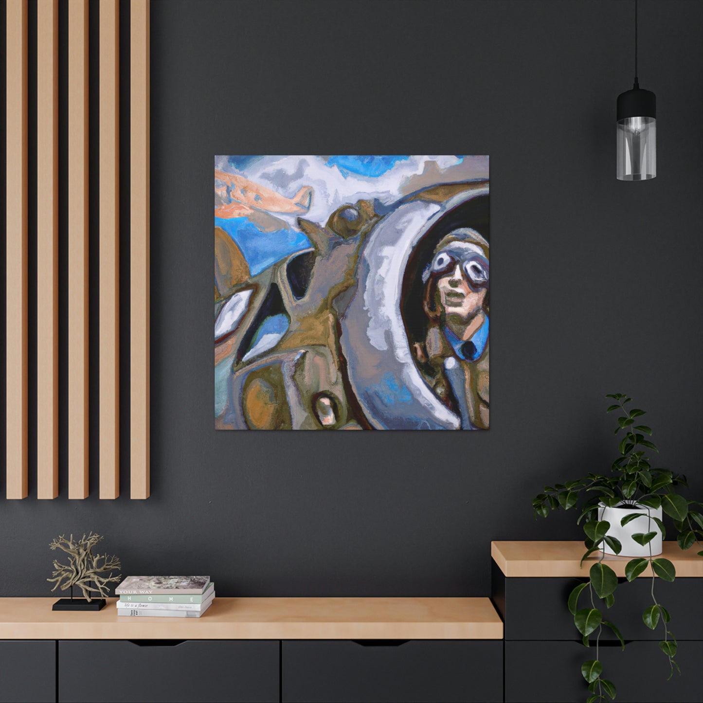 Aviator in Flight. - Canvas