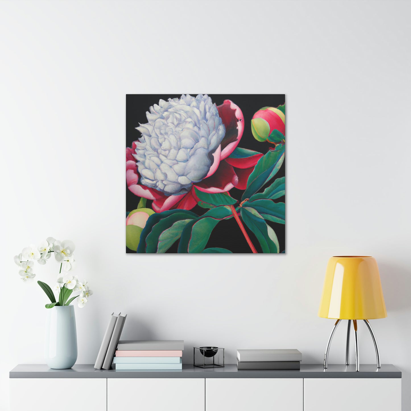 "Flamboyant Peony Bloom" - Canvas