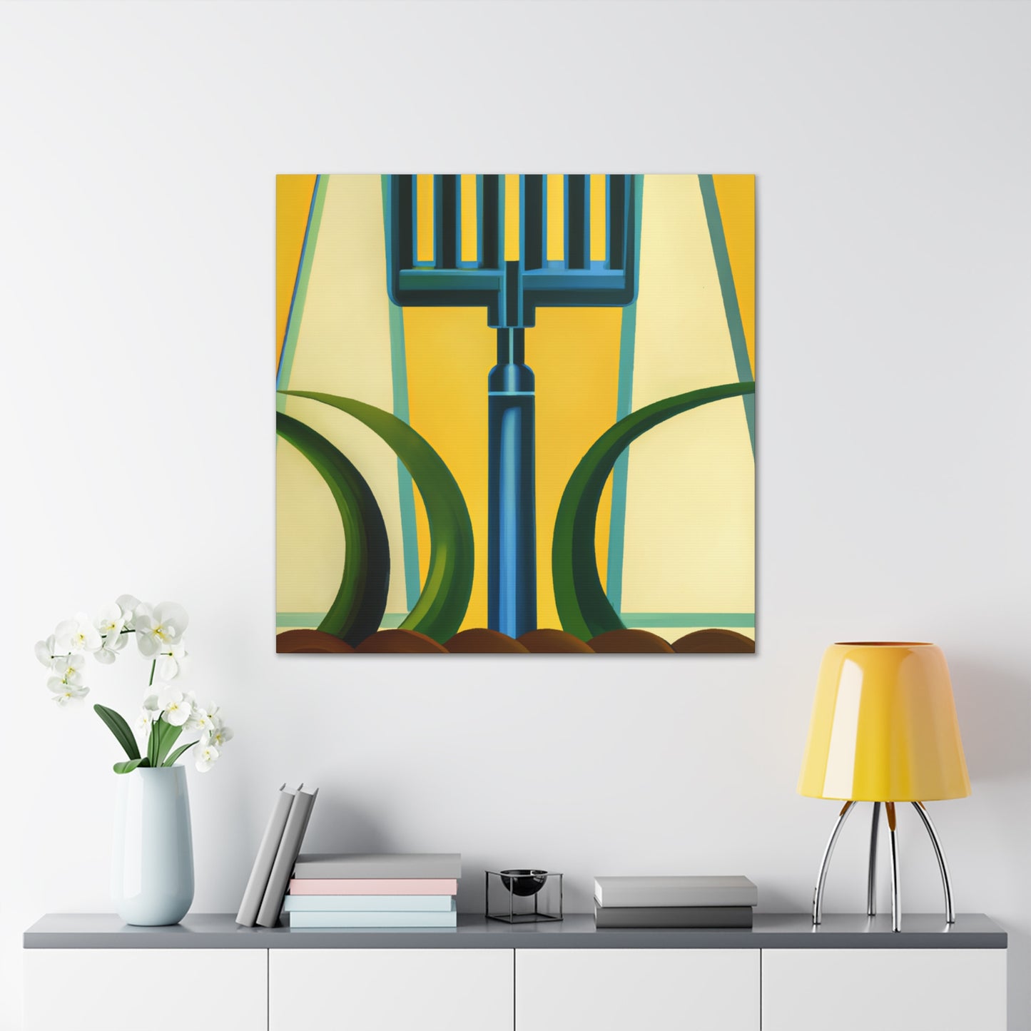 "Backlit Deco Pitchfork" - Canvas