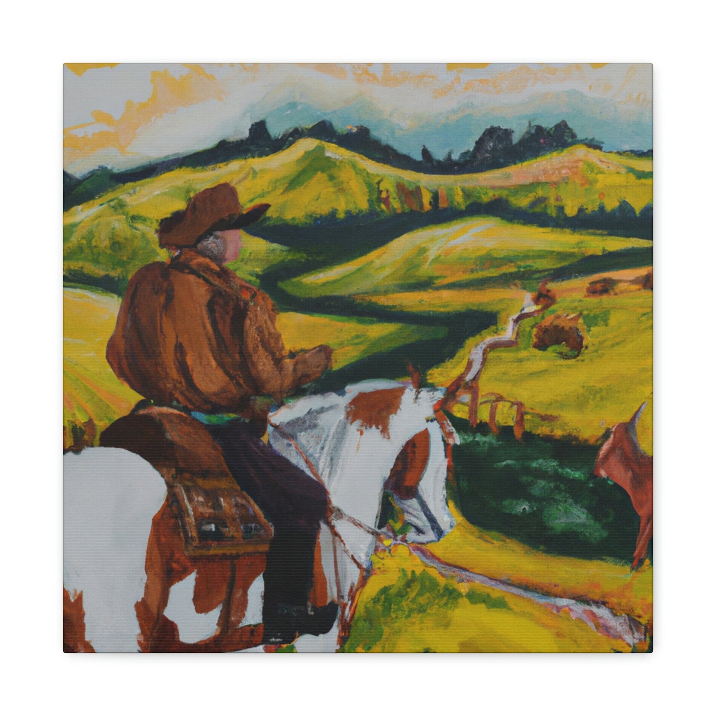 "The Rural Barnyard Scene" - Canvas