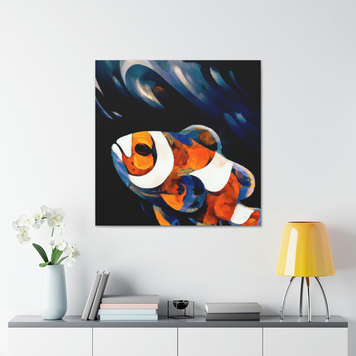 "Clownfish in Abstraction" - Canvas