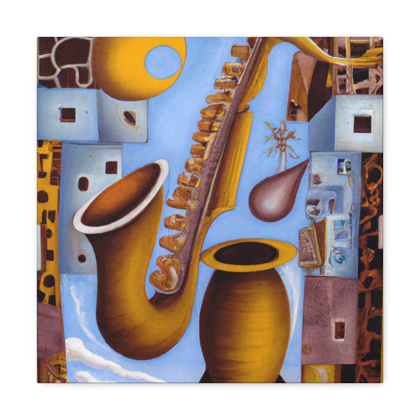 Saxophone in Spirals - Canvas