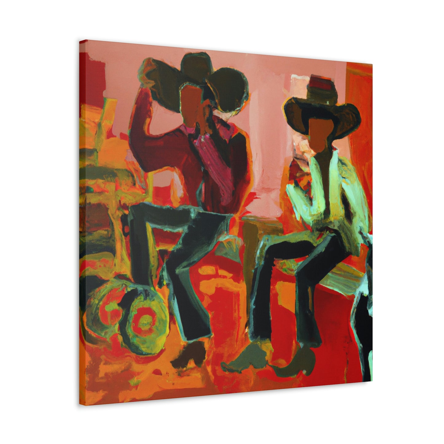 "Cowboy On The Fence" - Canvas