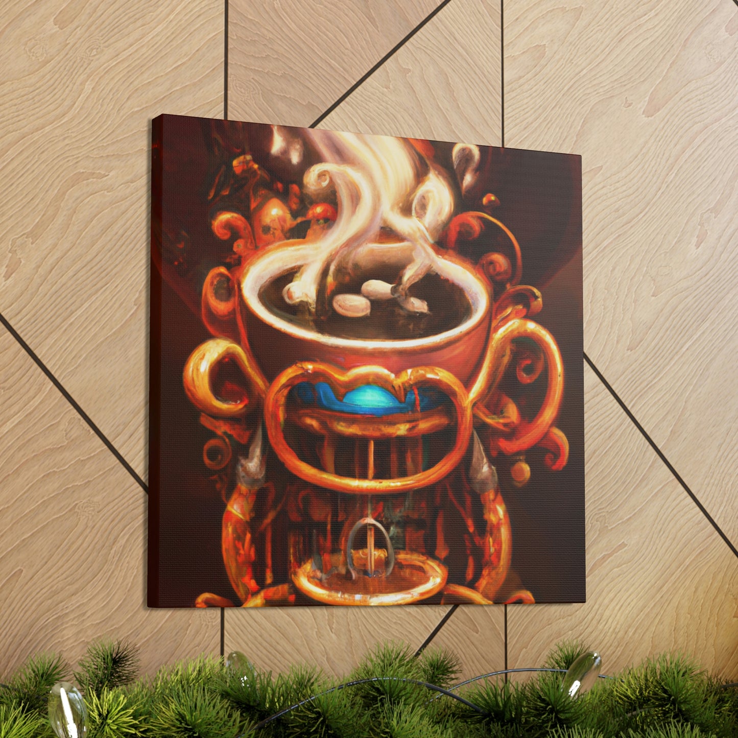 Coffee Cup Clockwork Impact - Canvas