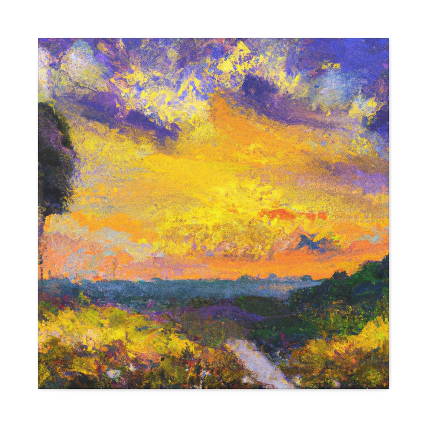 "Auroral Impasto Sunset" - Canvas