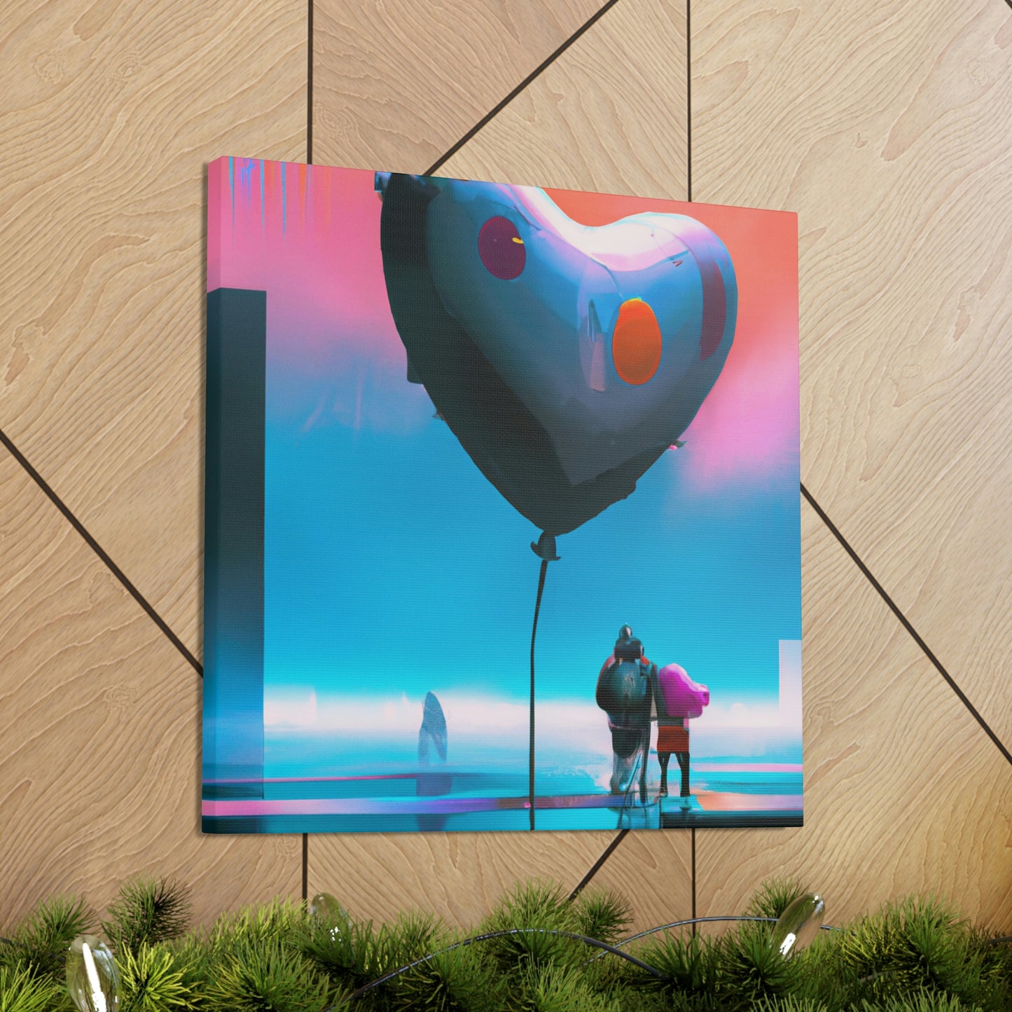 "Heart Balloon Ascension" - Canvas