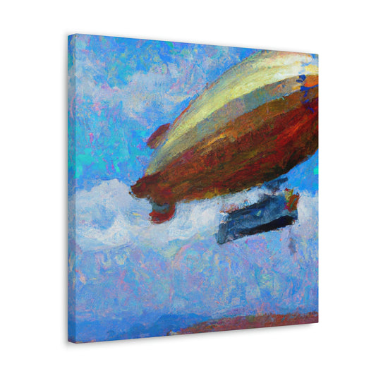 "Flying Blimp Impressionism" - Canvas