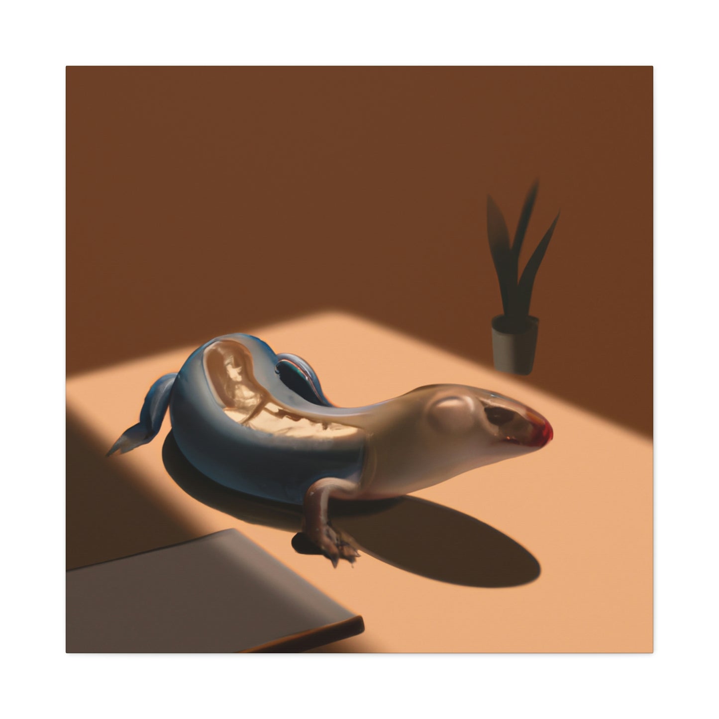 "Blue-Tongued Skink Zen" - Canvas