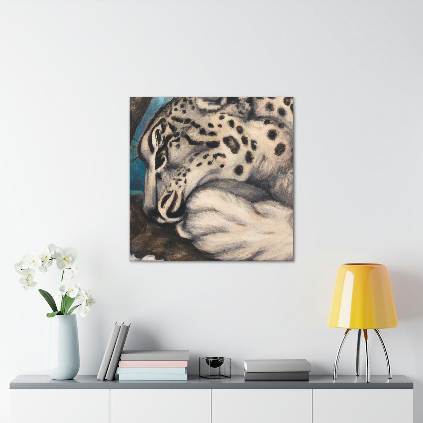 Snow Leopard Silhouette - Canvas