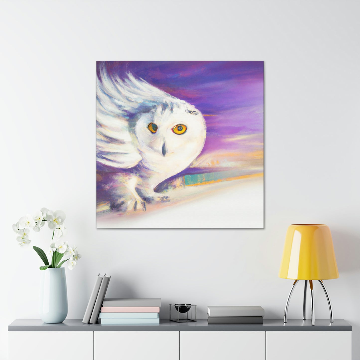 "Snowy Owl in Moonlight" - Canvas