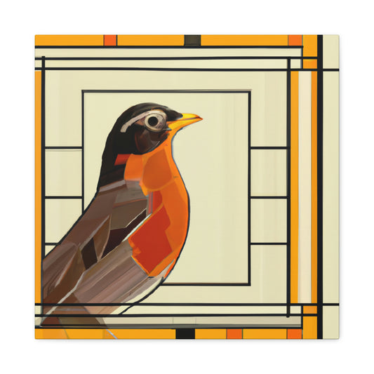 "Singing Art Deco Robin" - Canvas