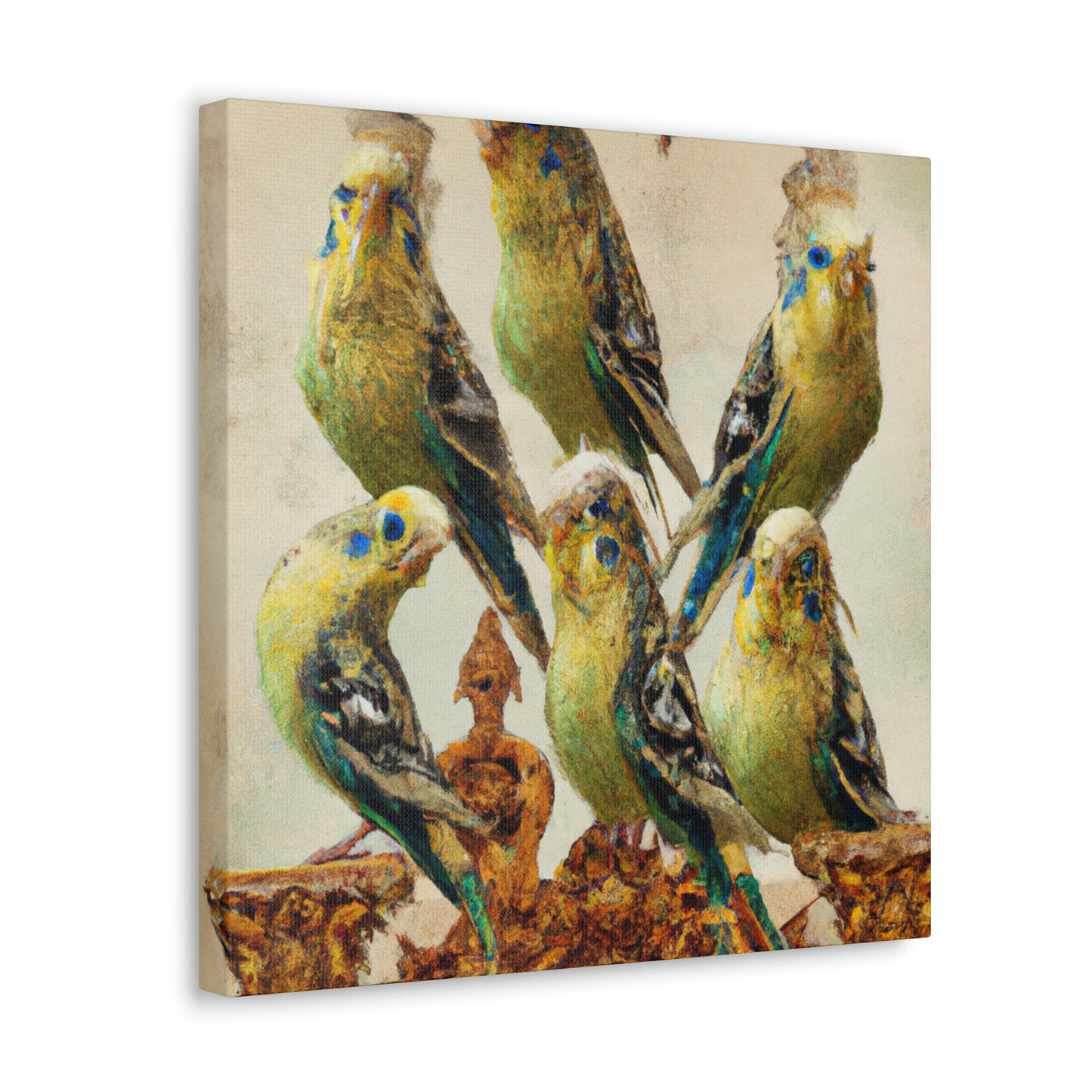 "Budgies in Baroque" - Canvas