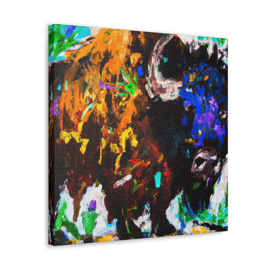 "Majestic Bison Stampede" - Canvas