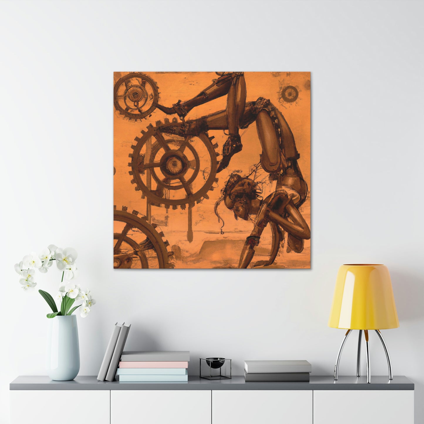 "Yoga In Steampunk Age" - Canvas