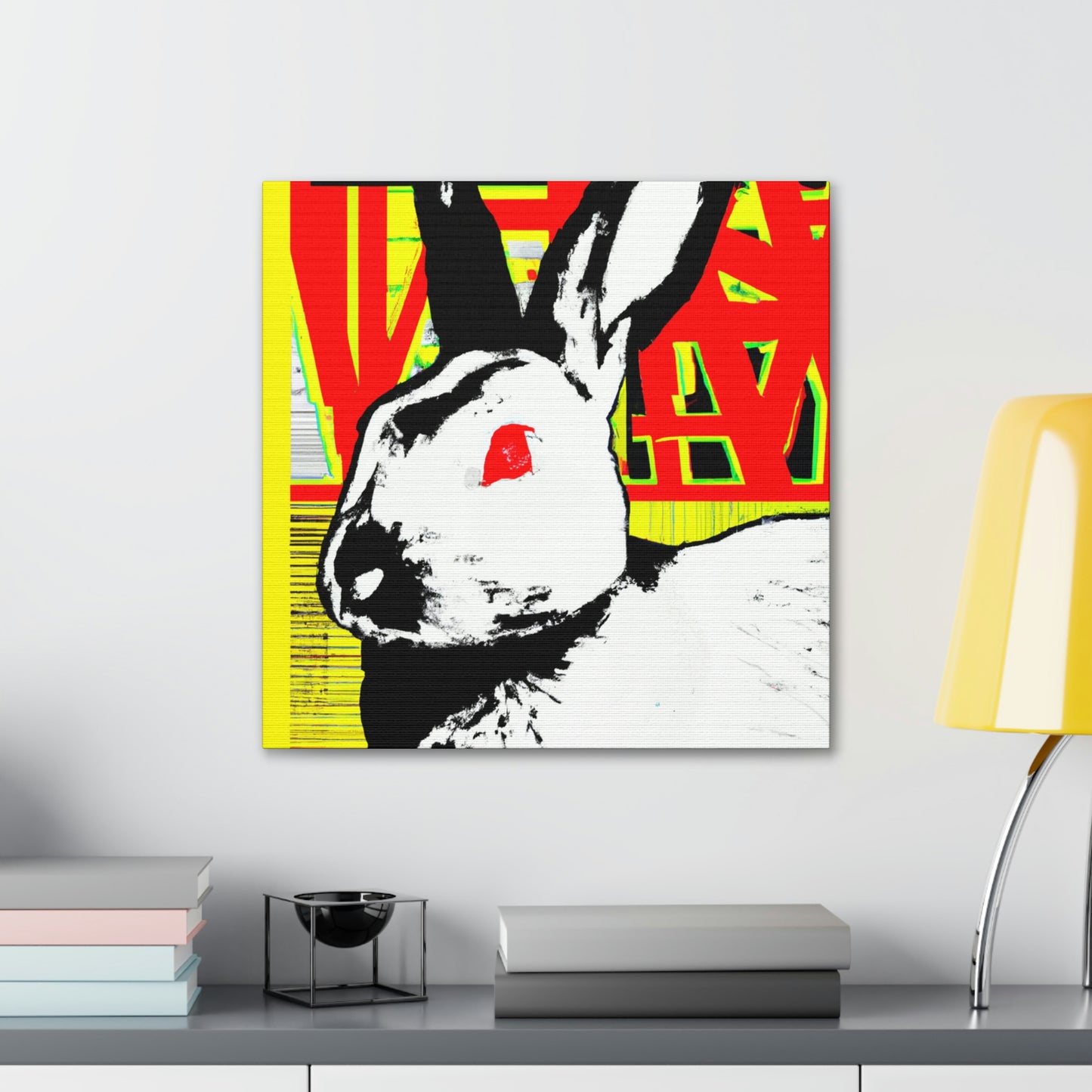 Rabbit in Moonlight Glow. - Canvas