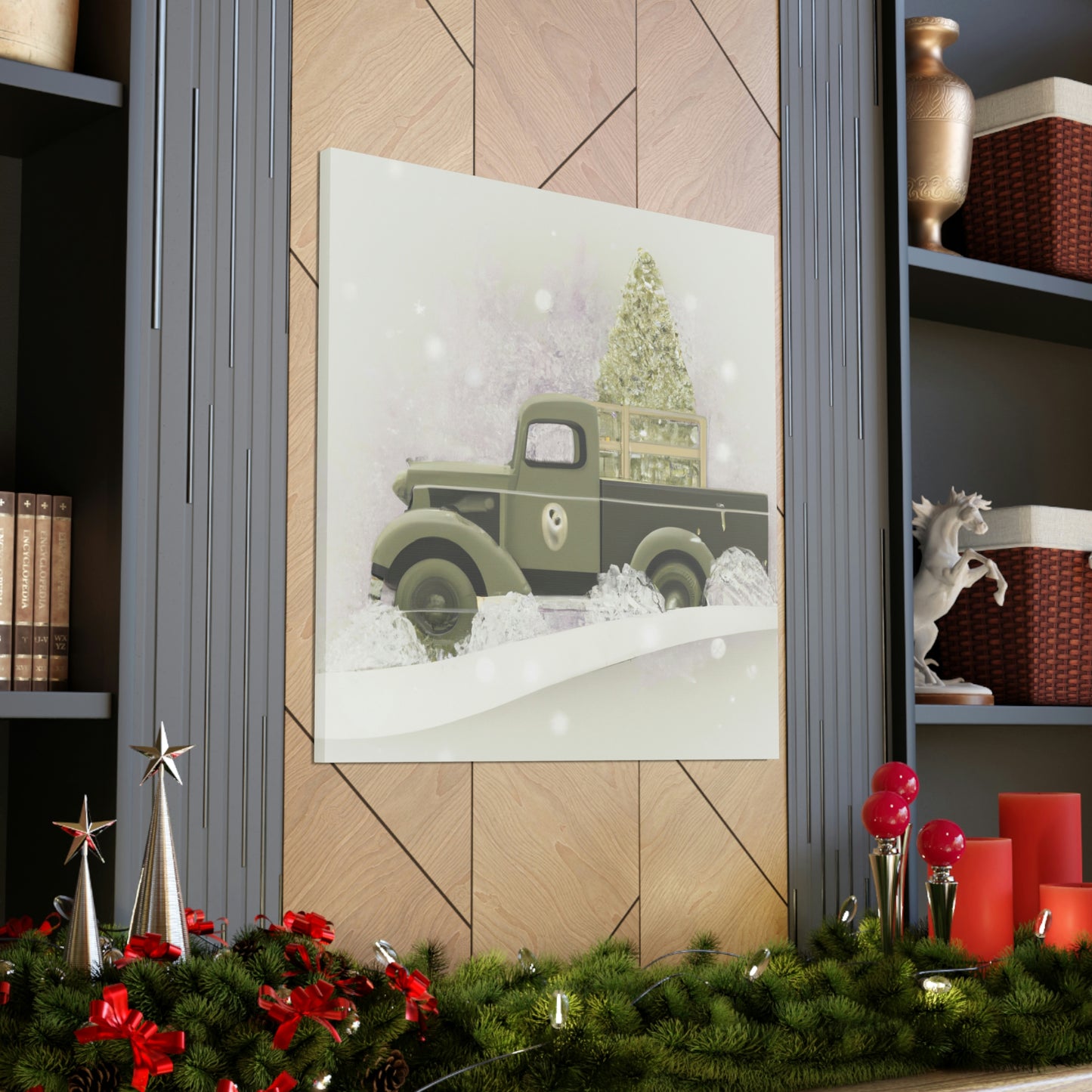 "Christmas Wishes Delivery Truck" - Canvas