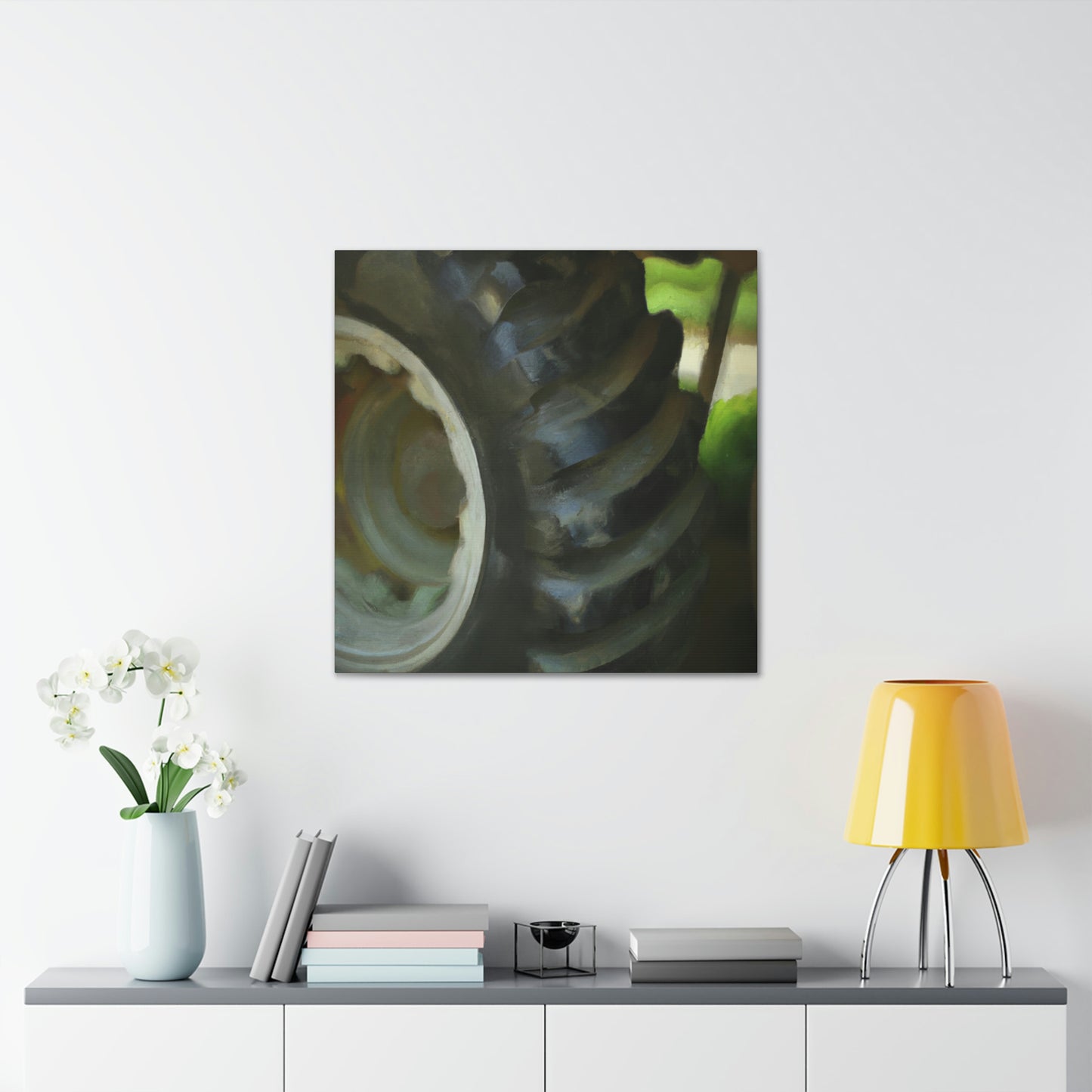 "Tractor Tire Reflection" - Canvas