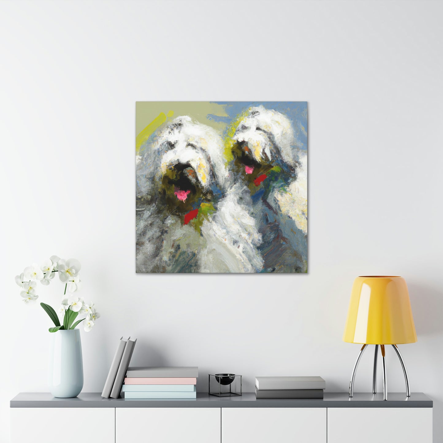 "Old English Sheepdog Dream" - Canvas