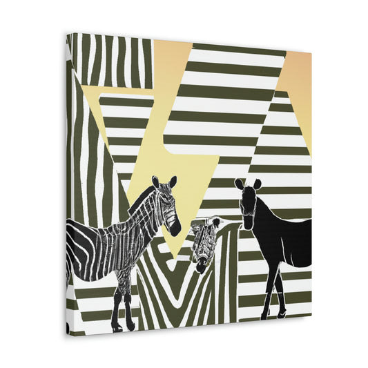 'Zebra in Deco Moon' - Canvas