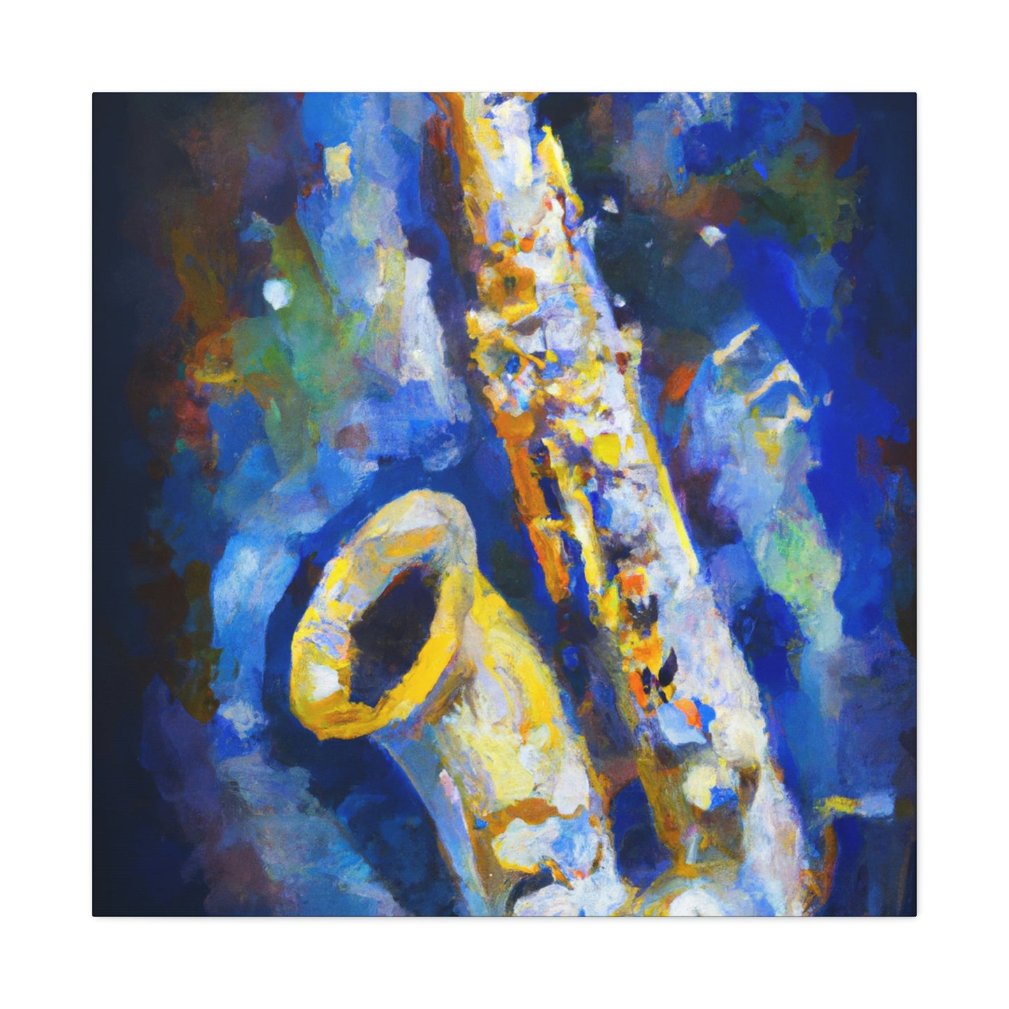 "Sax on Blue Canvas" - Canvas