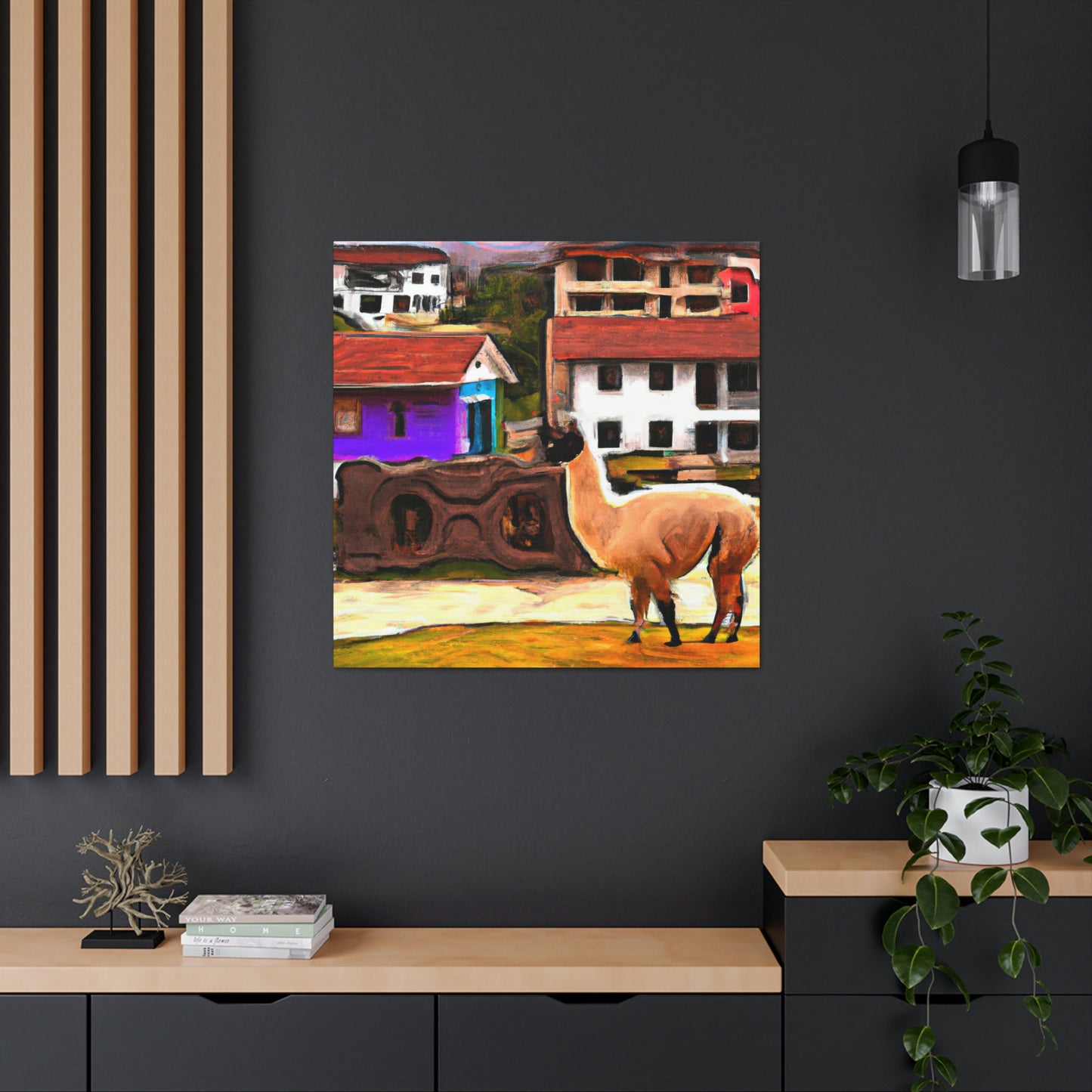 Llamas in Landscape - Canvas