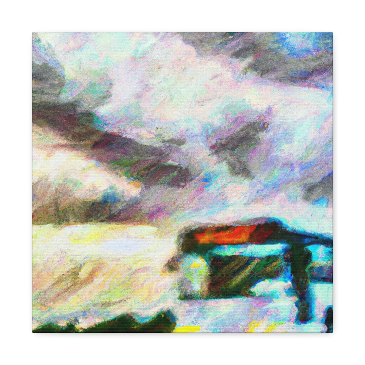 "Bus Against A Crimson Sky" - Canvas