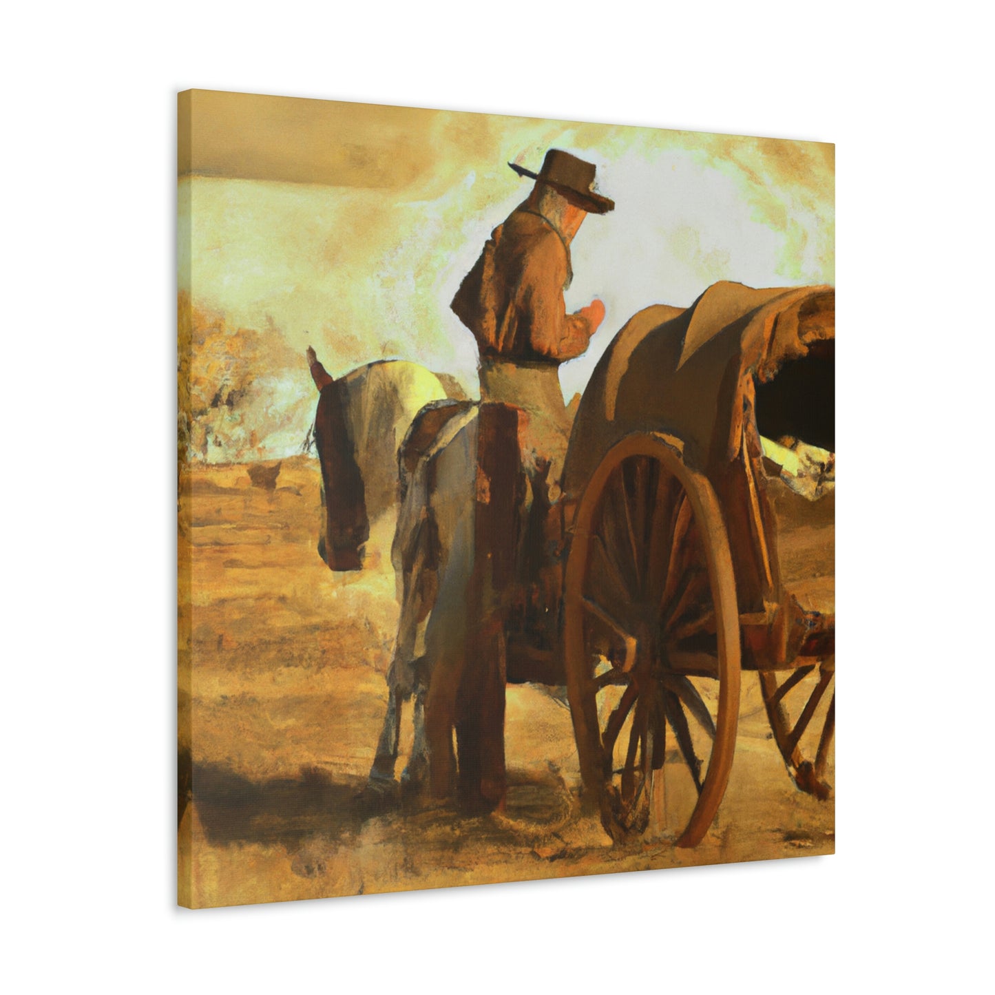 "Wagon Wheels Rolling On" - Canvas