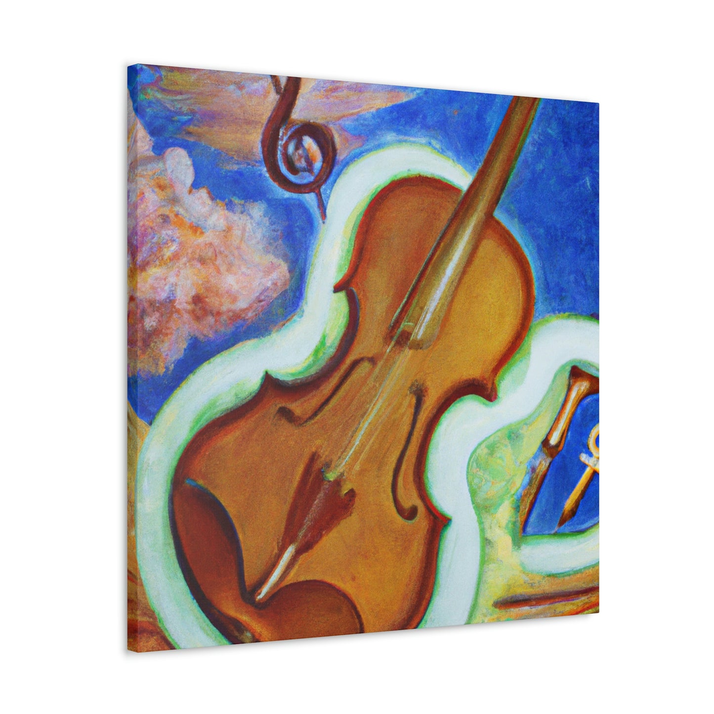 "The Violin's Surreal Flight" - Canvas