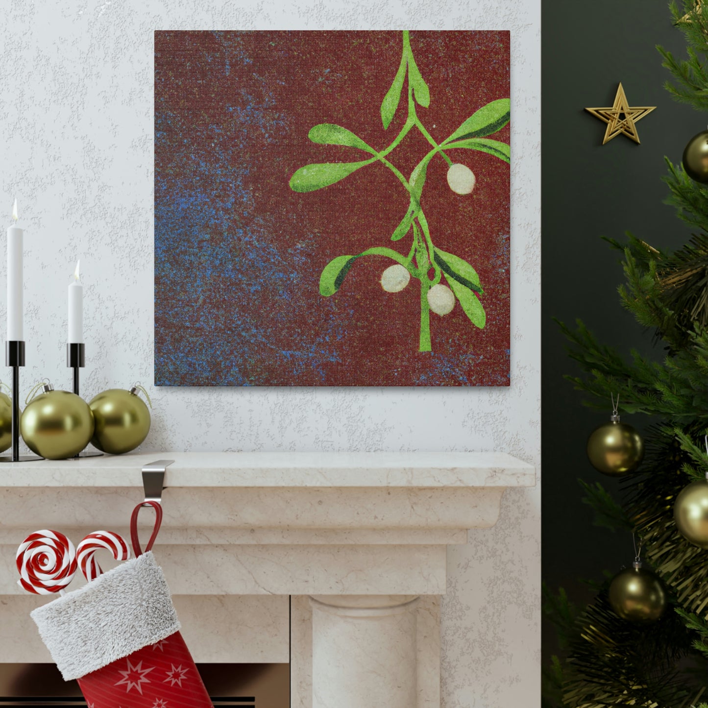 "Mistletoe in Monochrome" - Canvas