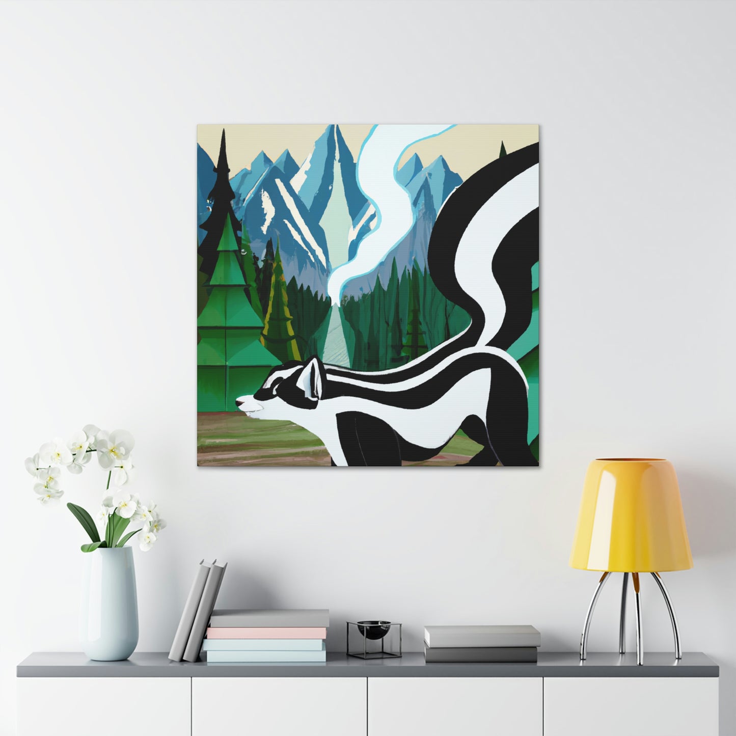 Skunk in Art Deco - Canvas