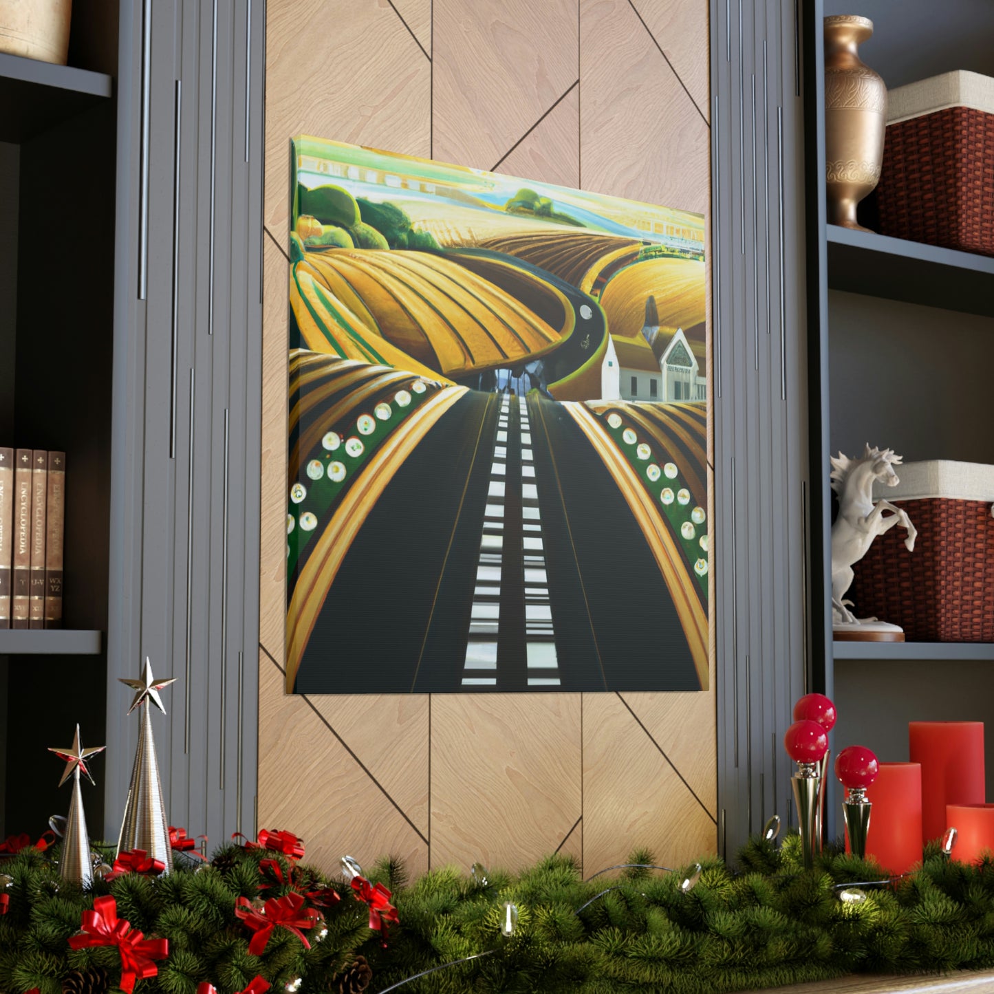 "Country Road in Art Deco" - Canvas