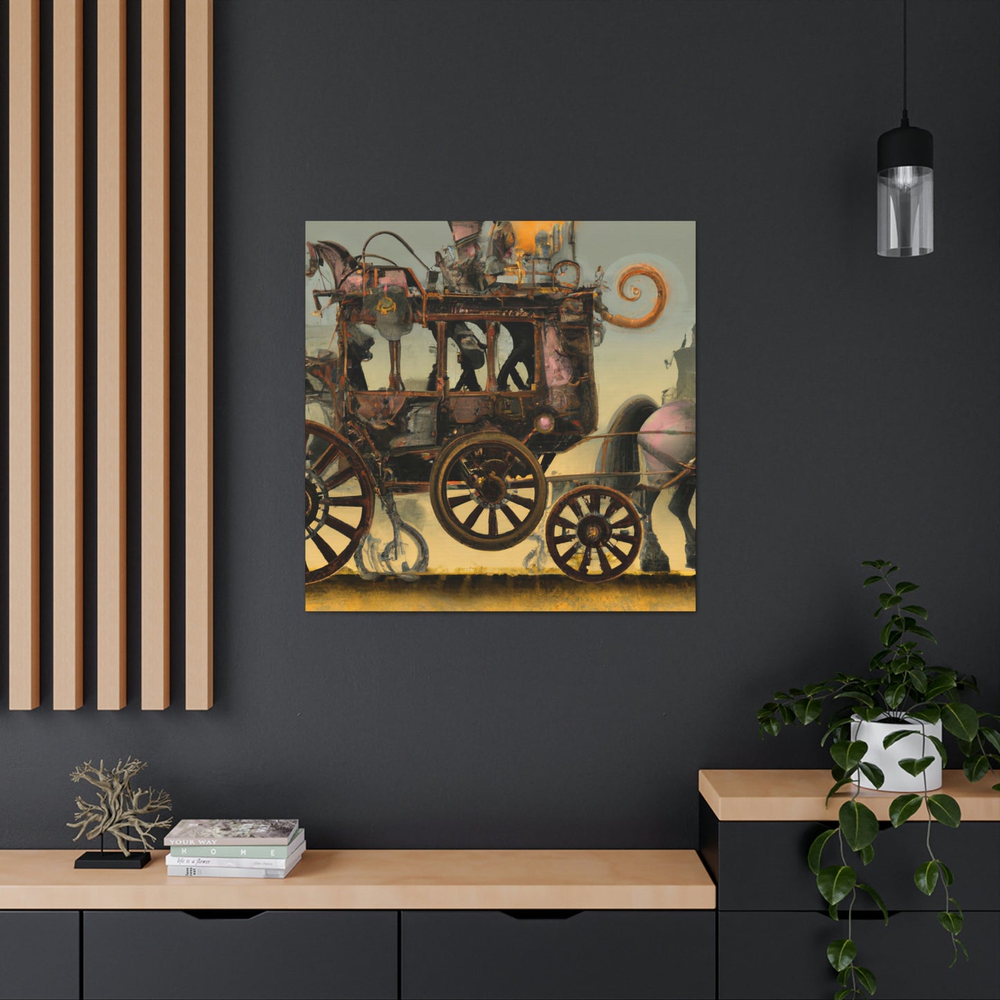 "Steam Horse-Drawn Carriage" - Canvas