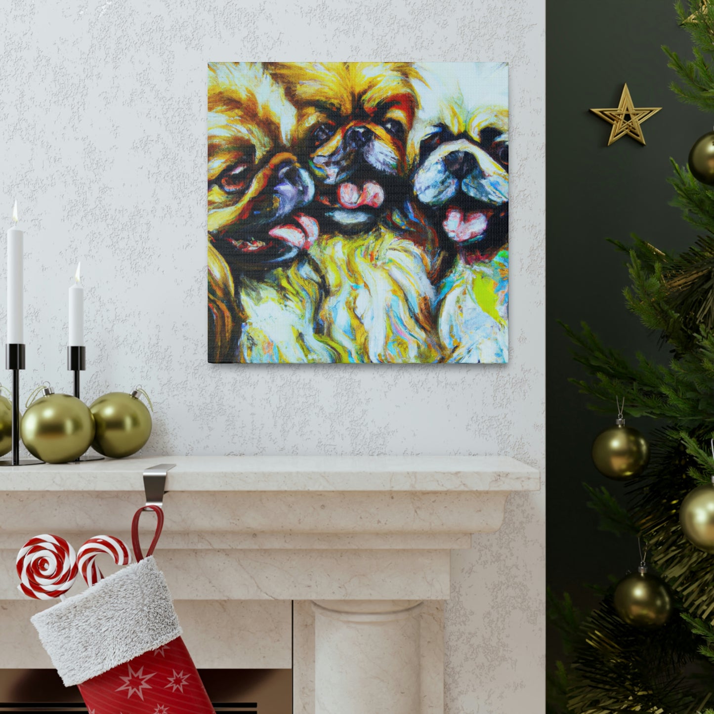 Pekingese Pride Expressionism - Canvas