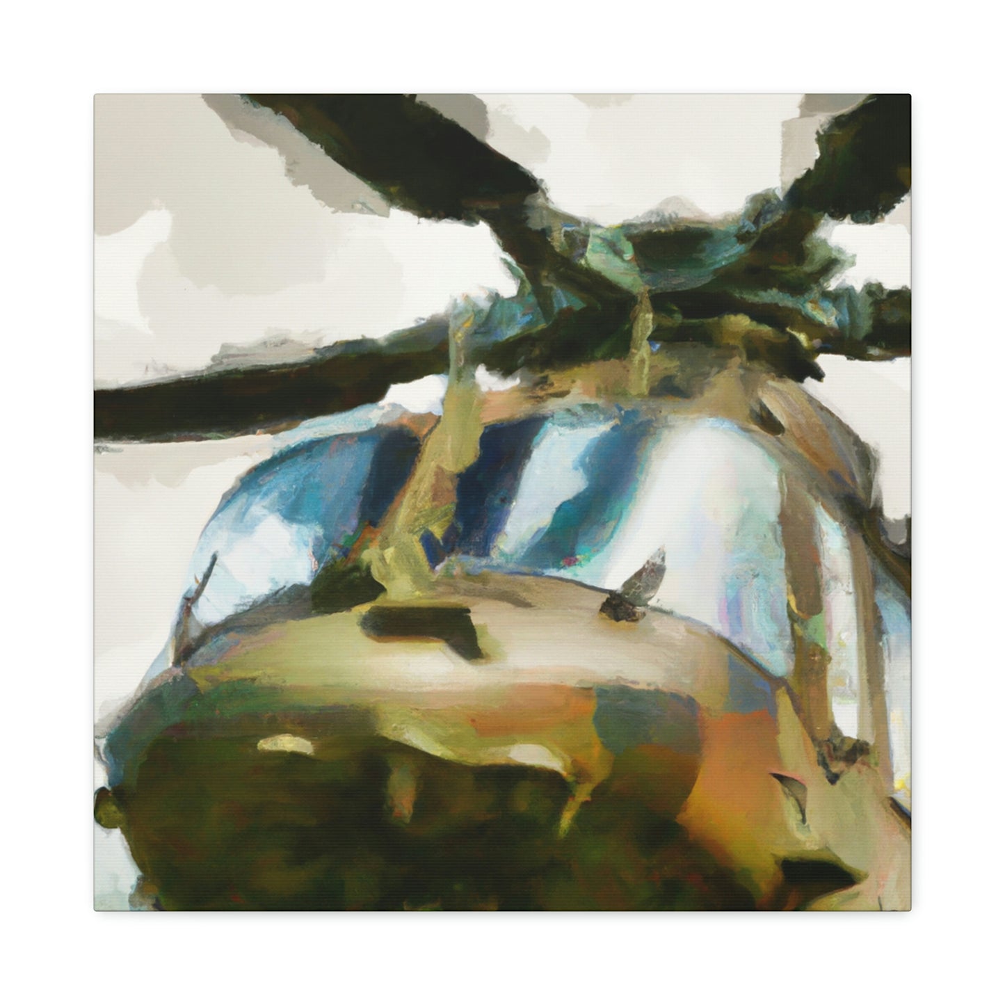 Helicopter in Flight - Canvas