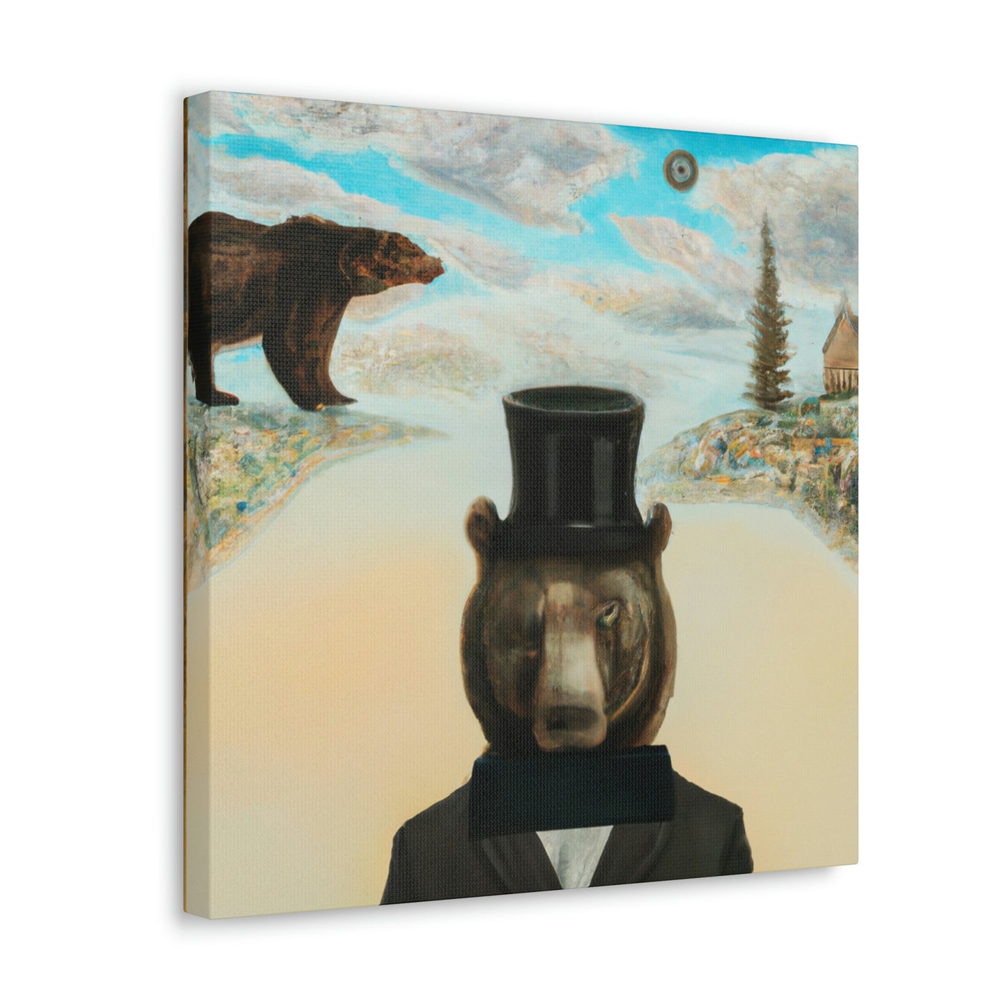 Steam Black Bear Portrait - Canvas