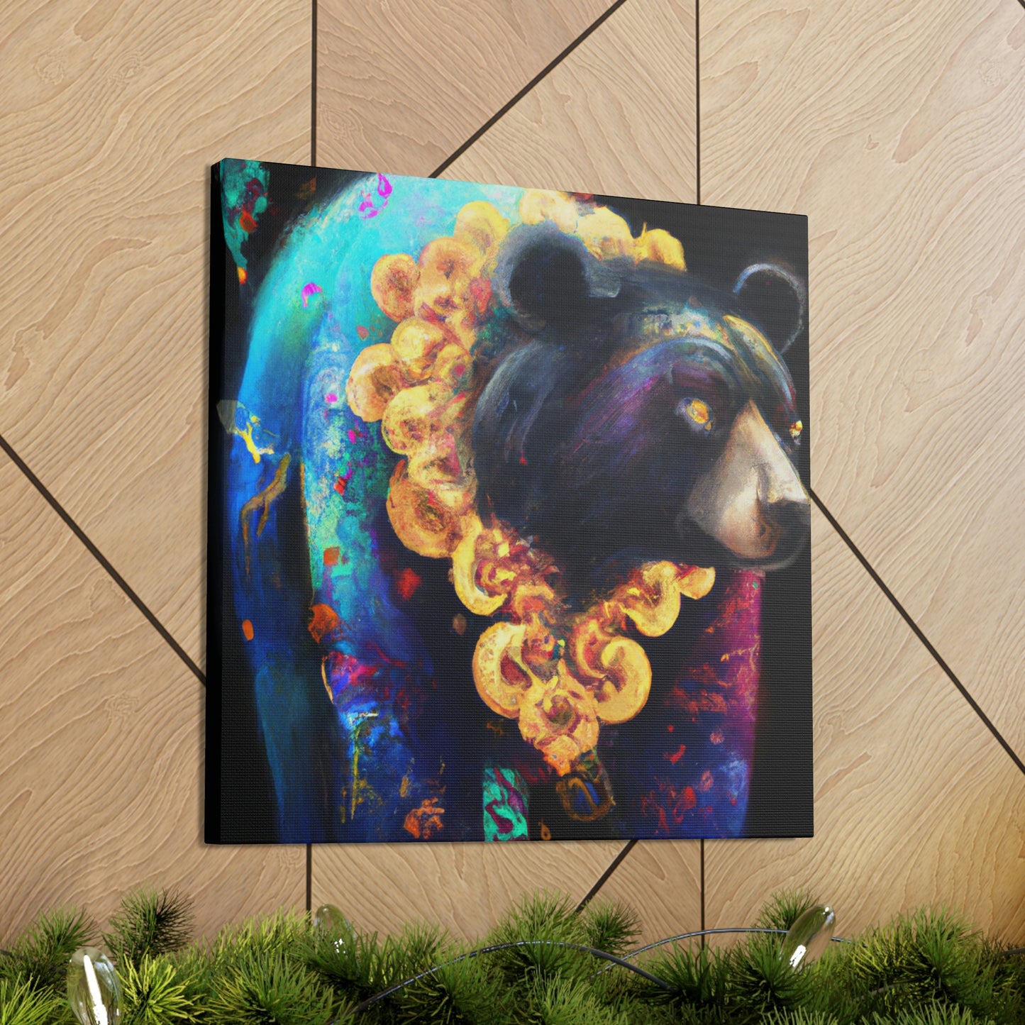 Asiatic Black Bear Gleaming - Canvas