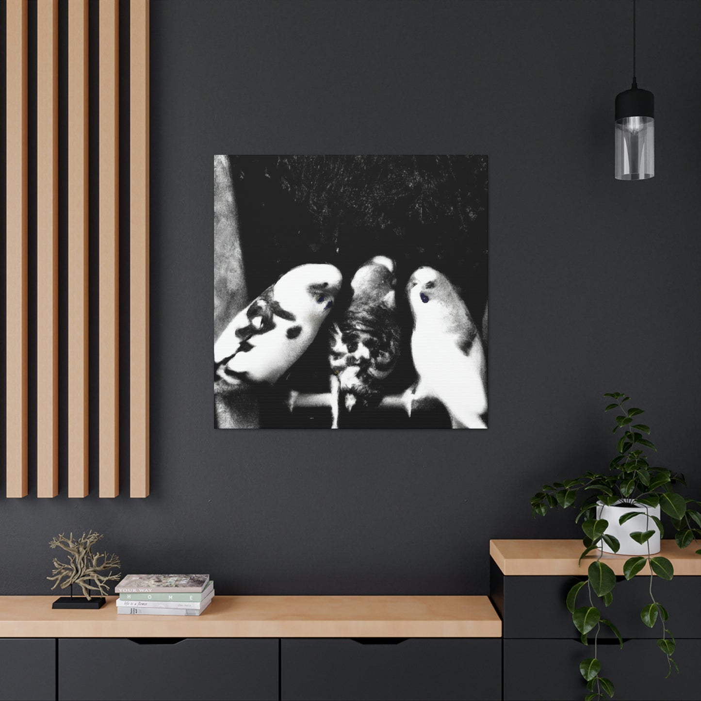 Budgies in Flight - Canvas