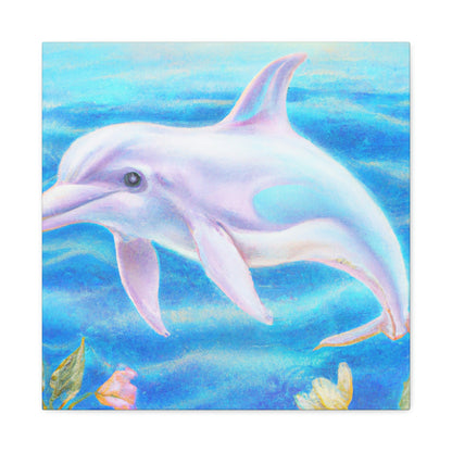 "Dolphins in Aquamarine Seas" - Canvas