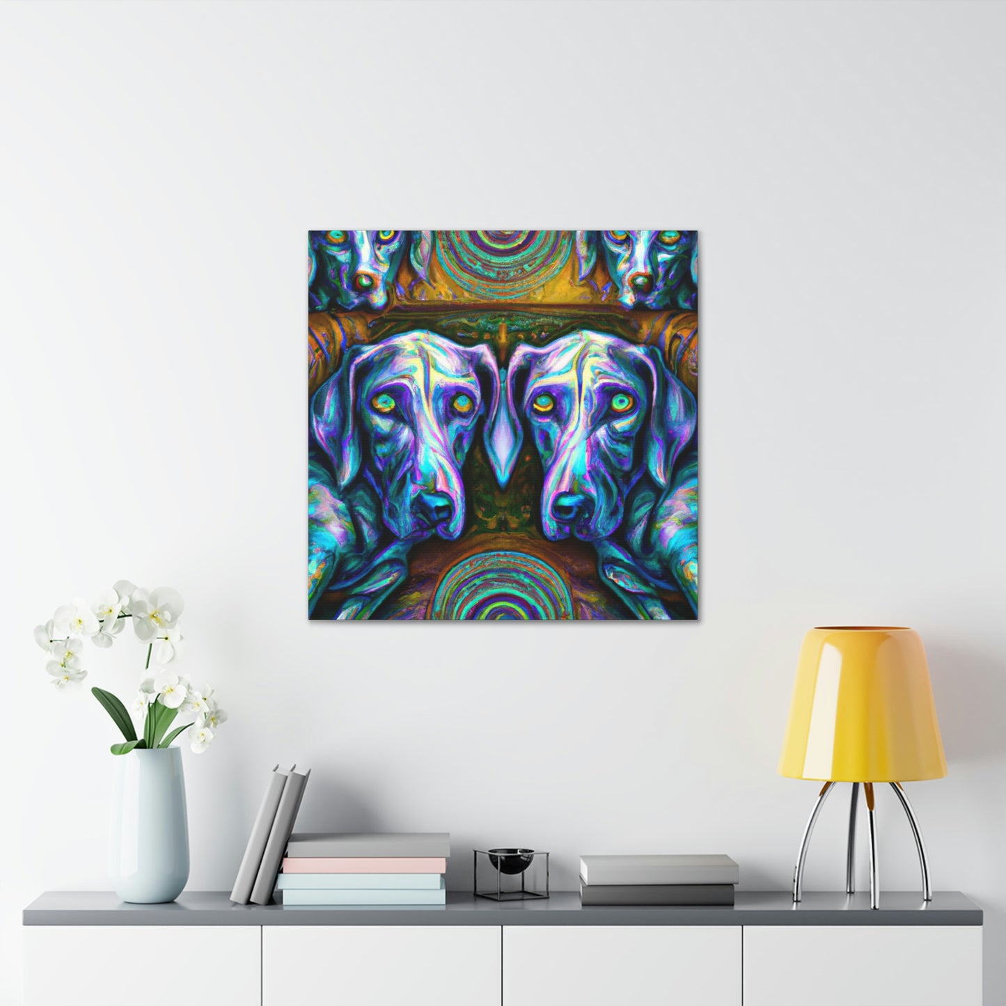 "Weimaraner in Moonlight" - Canvas