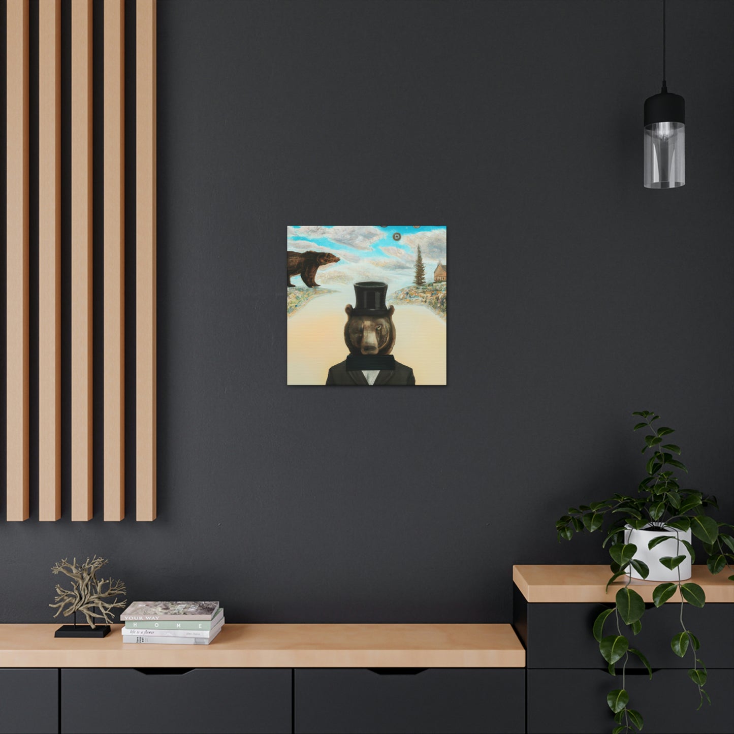 Steam Black Bear Portrait - Canvas