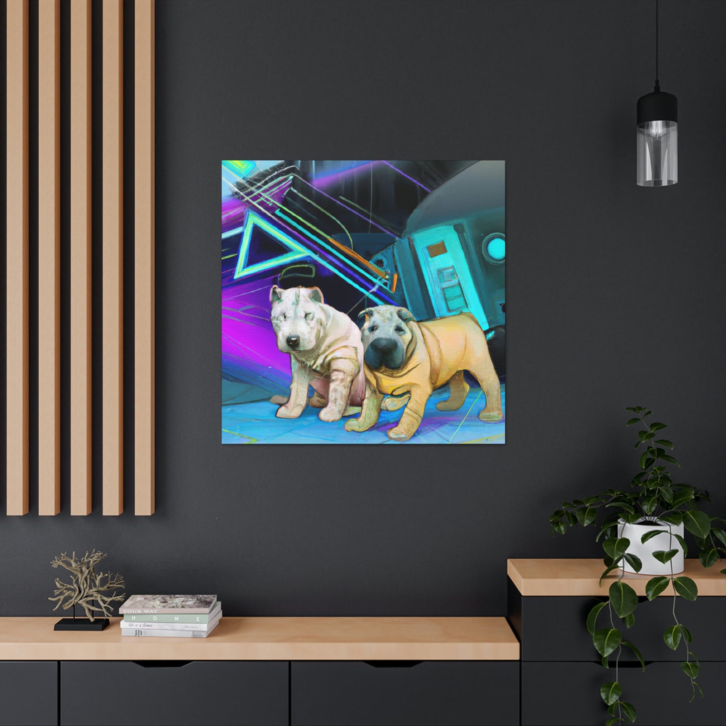 "Shar Pei in Deco" - Canvas