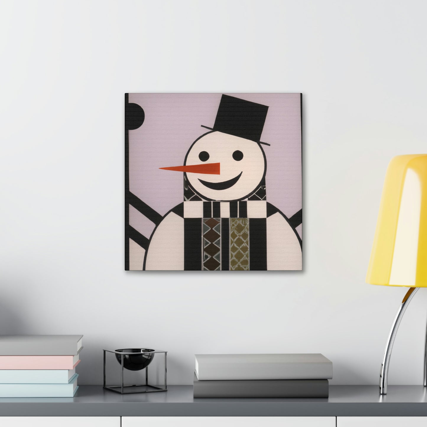 "Frosty Art Deco Snowman" - Canvas