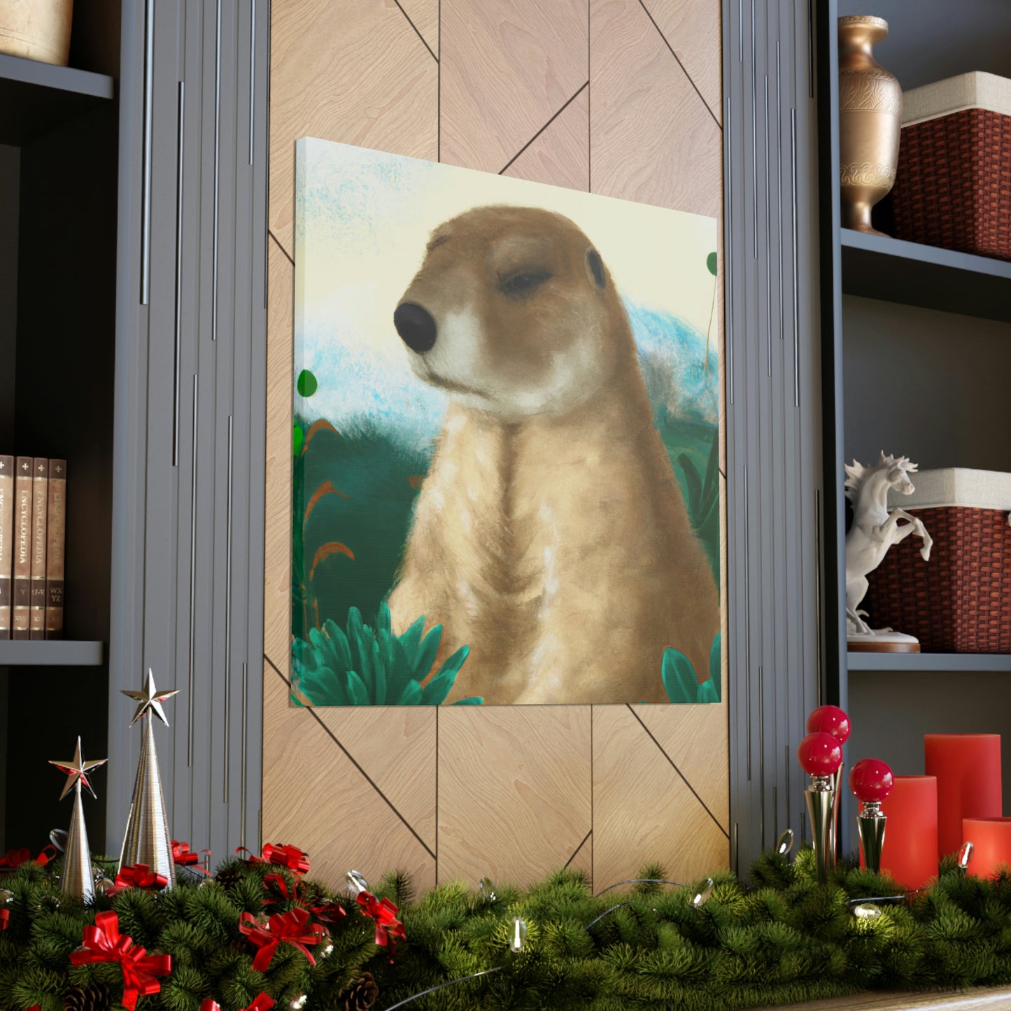 "Prairie Dog Art Deco" - Canvas