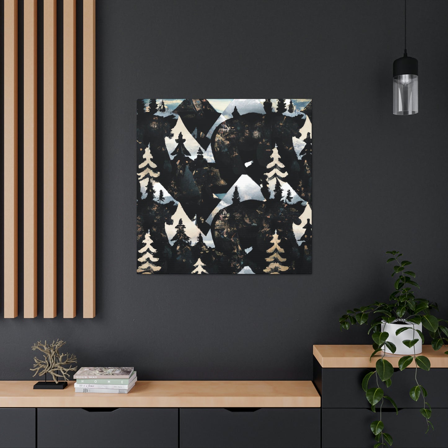 "Black Bear Deco Dream" - Canvas